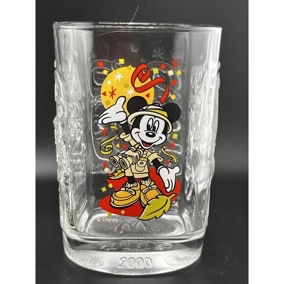 McDonalds 2000 WDW Y2K Disney World Celebrate Mickey Mouse Glass Animal Kingdom - Picture 1 of 15